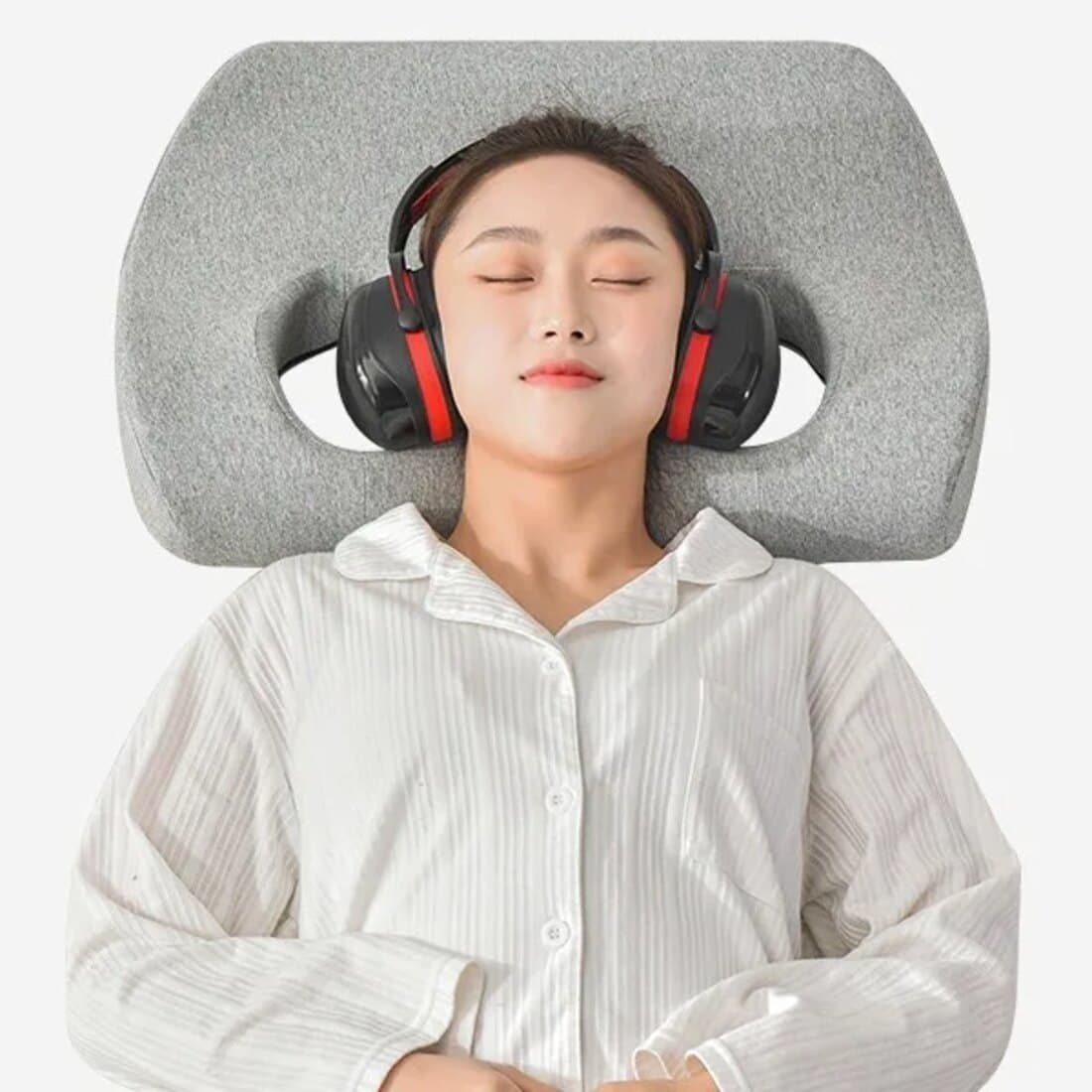 Oreiller Trou Oreille pour Casque Anti-Bruit